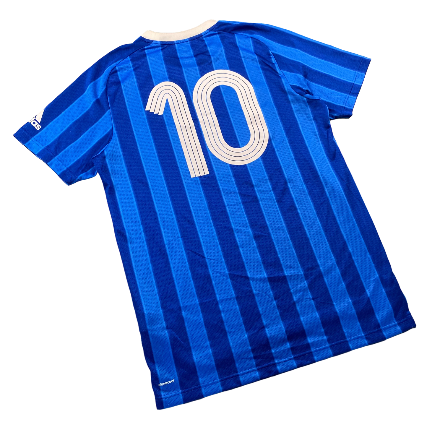 ADIDAS STRIPED '10' FOOTBALL TEE (L)