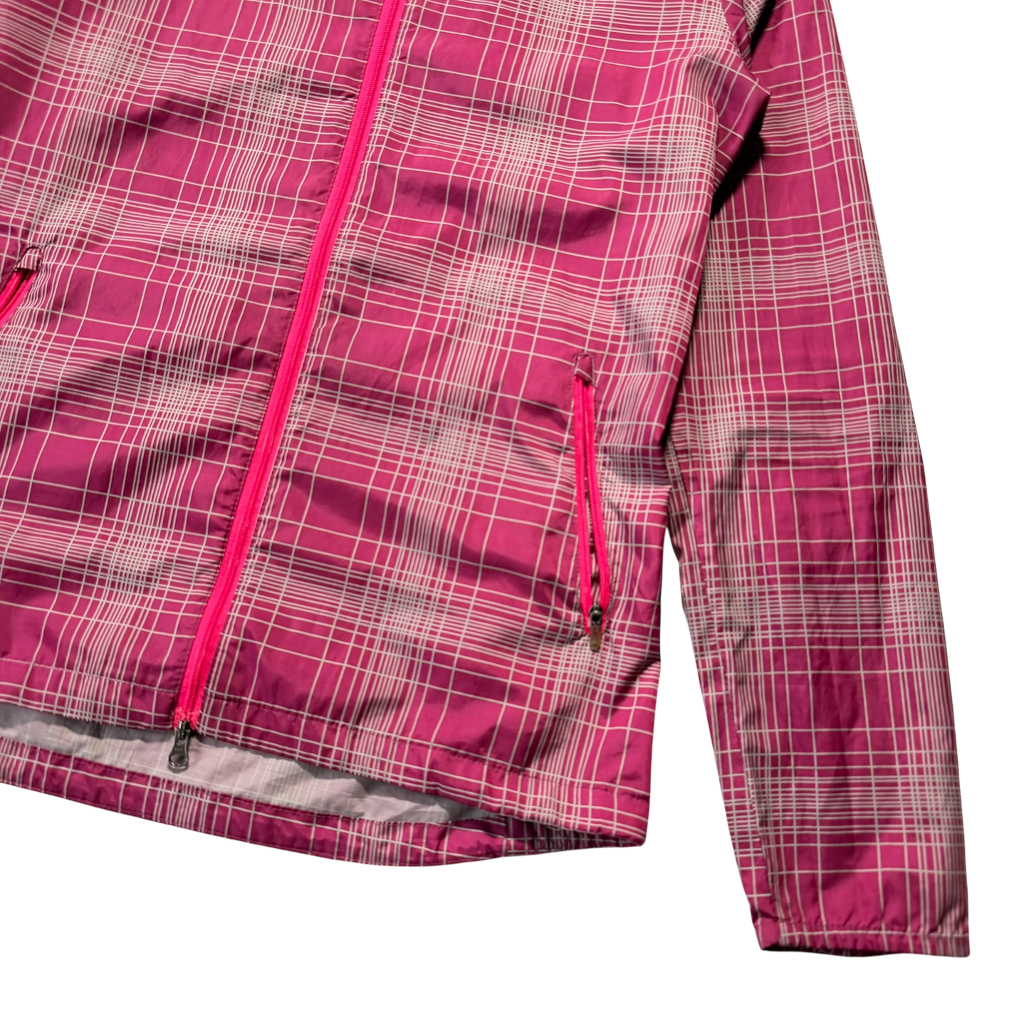 2011 NIKE PLAID PINK NYLON JACKET (S)
