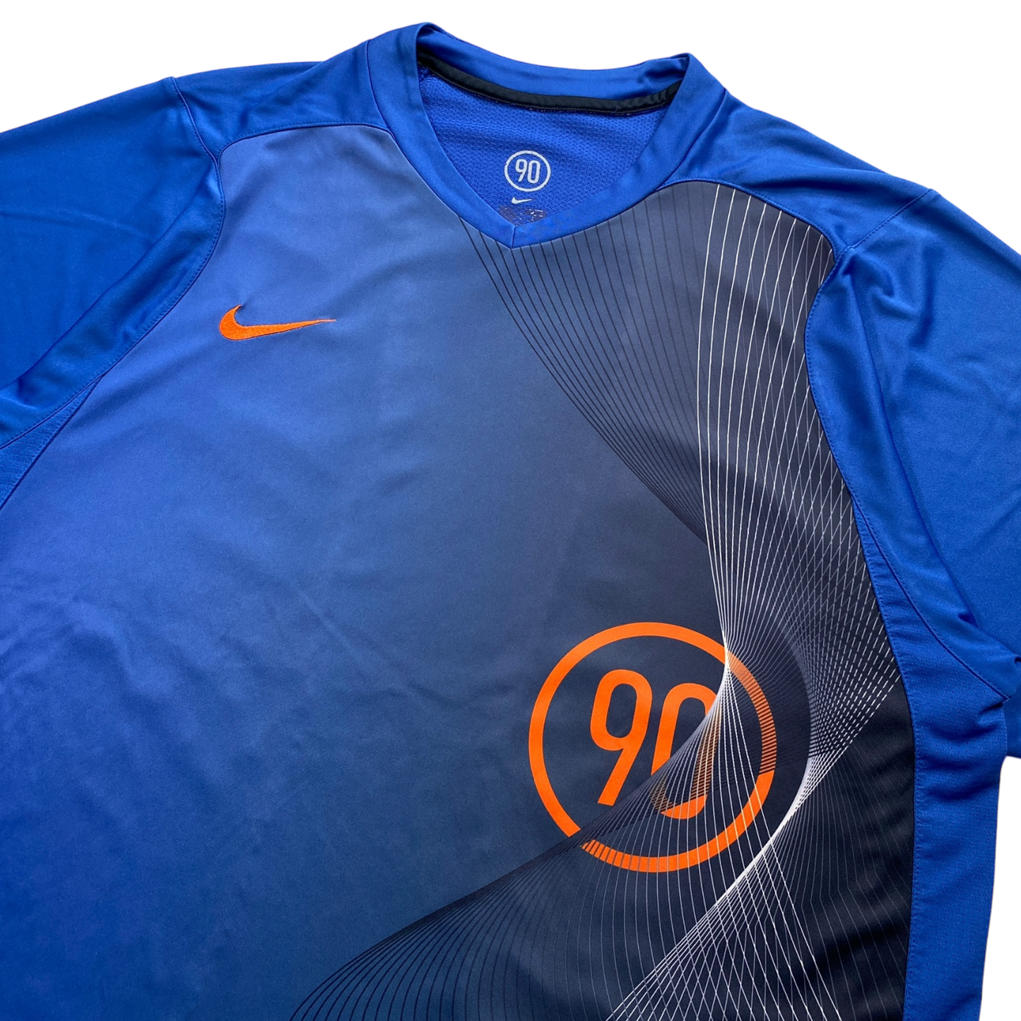 2006 NIKE TOTAL 90 SPIRO TEE ROYAL/ORANGE (L)