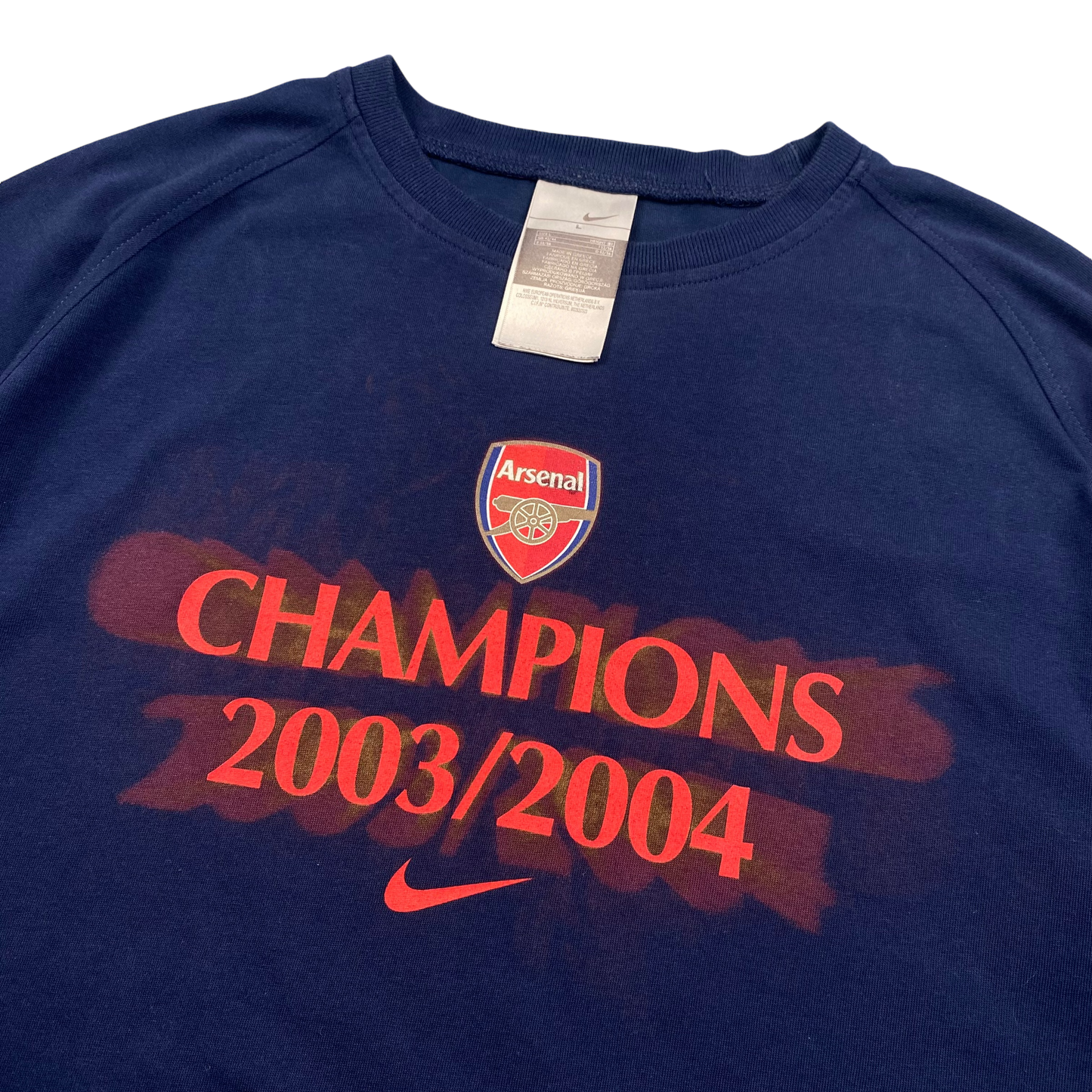 2004 ARSENAL NIKE 'CHAMPIONS' RAGLAN TEE (M/L)