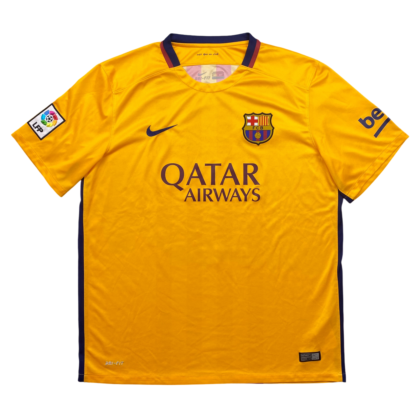 2015 BARCELONA NIKE 'GOLD' AWAY TOP (XL)