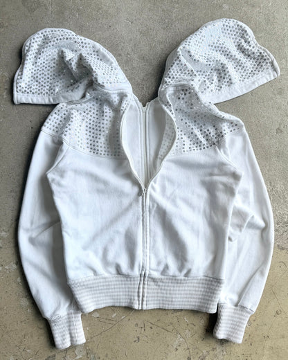 2009 Nike ‘Reverse Zip’ White Sequin Hoodie (S)
