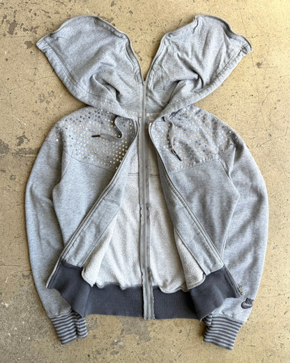 2009 Nike ‘Reverse Zip’ Grey Sequin Hoodie (XS/S)