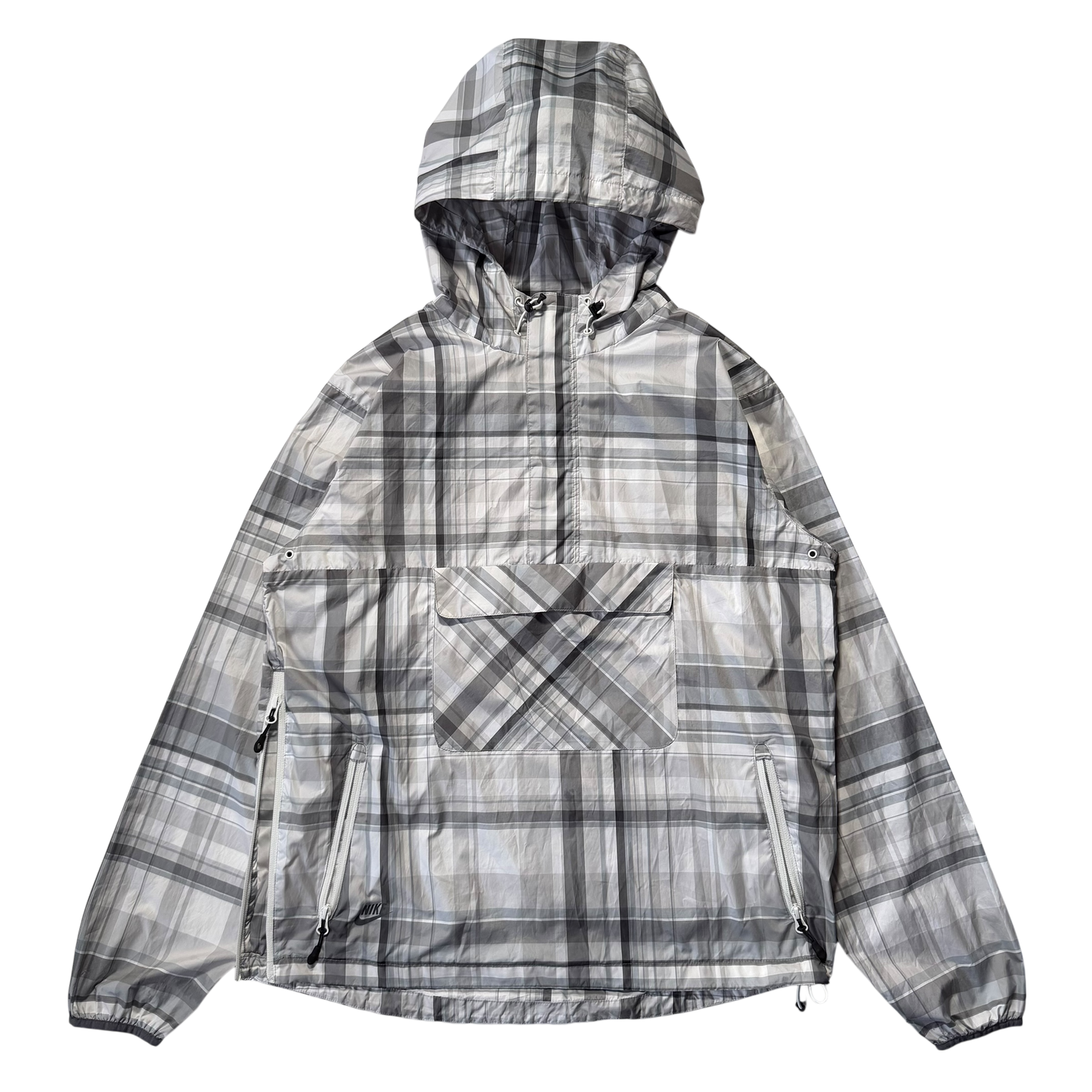 2011 NIKE GREYSCALE PLAID PULLOVER JACKET