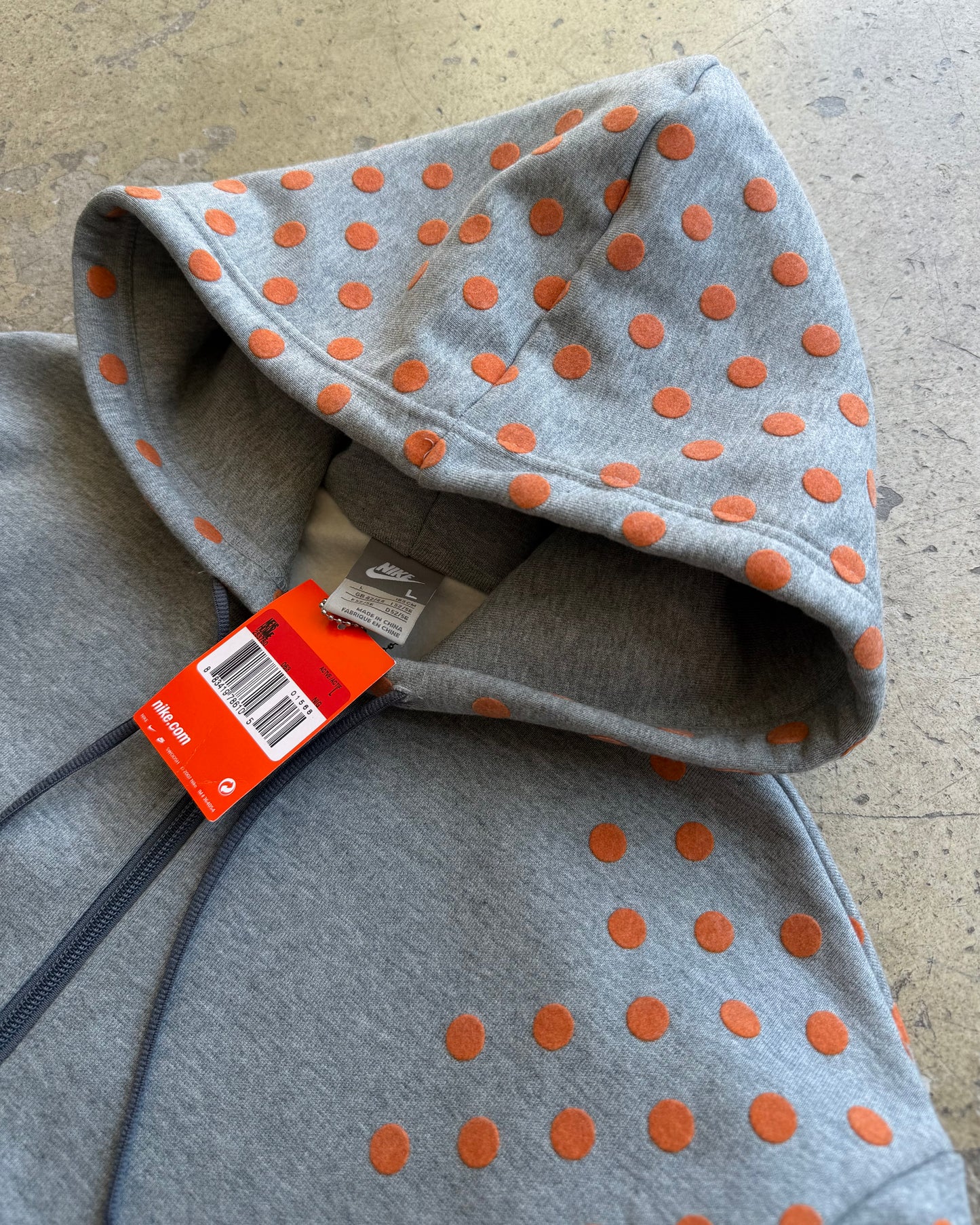 2007 Nike ‘Polka’ Felt Grey Hoodie (L)