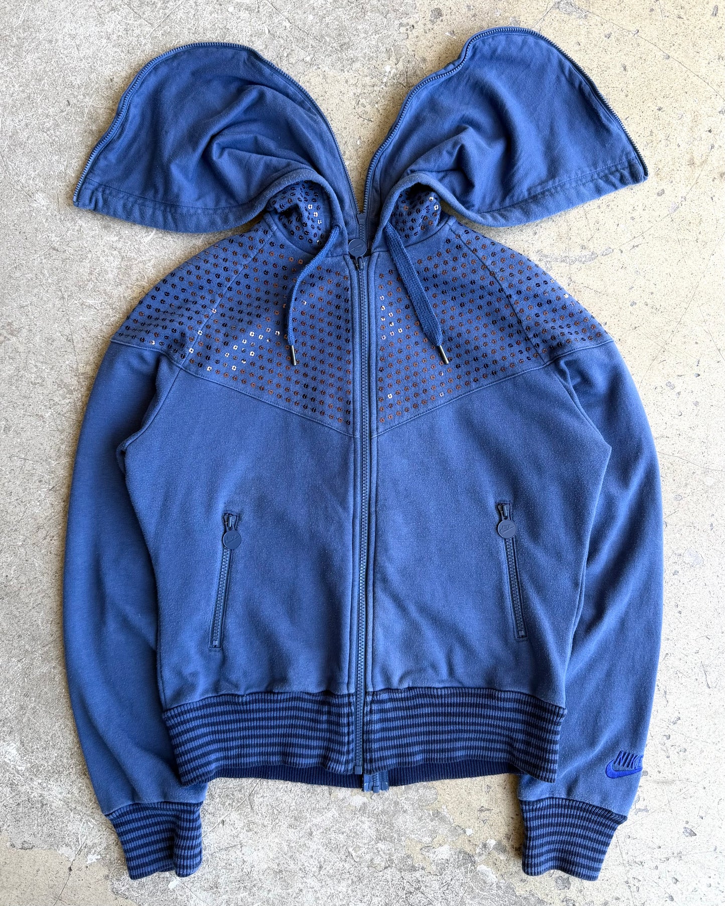 2009 Nike ‘Reverse Zip’ Navy Sequin Hoodie (S)