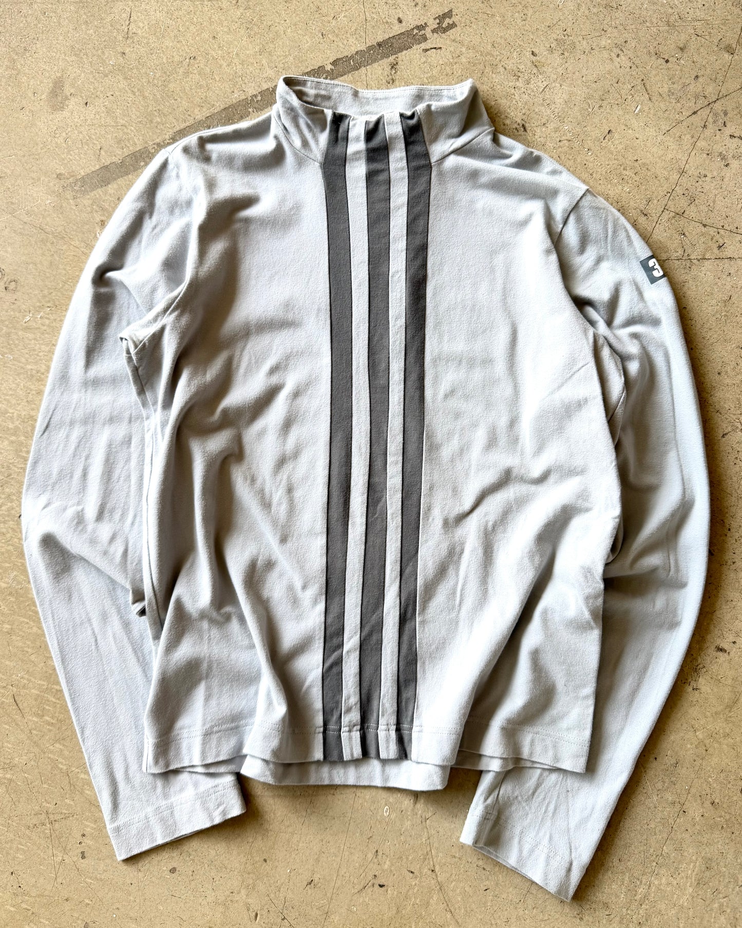 2004 Adidas Mock-Neck Centre Stripe Longsleeve (M)