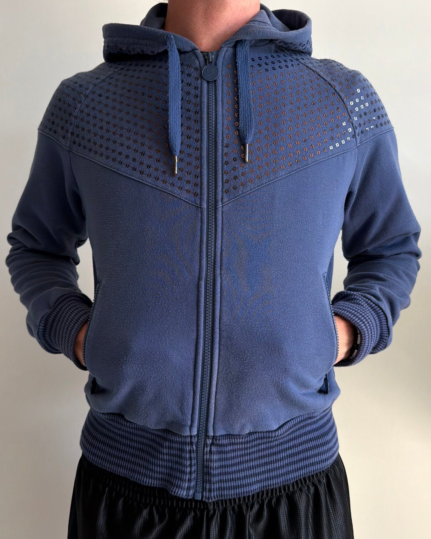 2009 Nike ‘Reverse Zip’ Navy Sequin Hoodie (S)