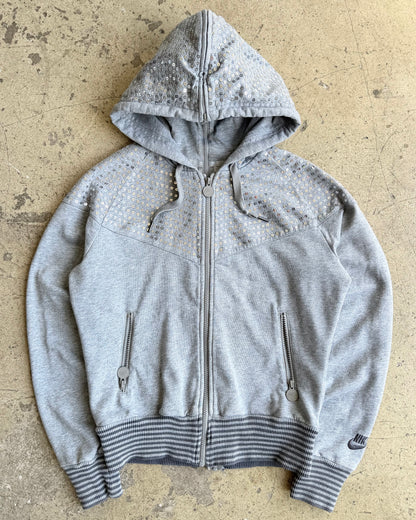 2009 Nike ‘Reverse Zip’ Grey Sequin Hoodie (XS/S)