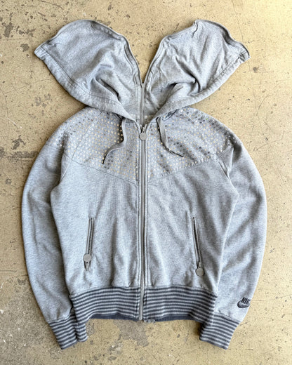 2009 Nike ‘Reverse Zip’ Grey Sequin Hoodie (XS/S)