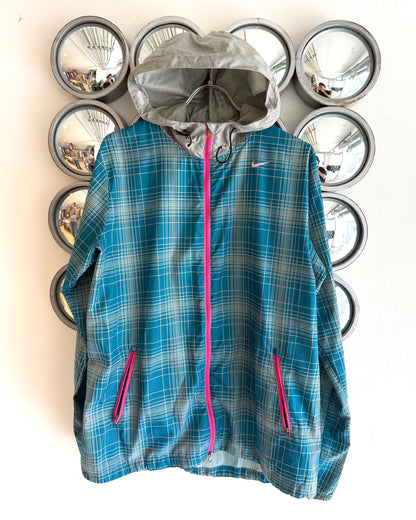 2011 Nike Plaid Lightweight Blue Jacket (M/L)