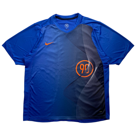 2006 NIKE TOTAL 90 SPIRO TEE ROYAL/ORANGE (L)
