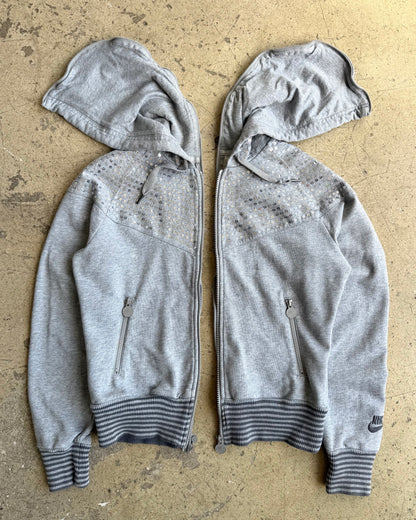 2009 Nike ‘Reverse Zip’ Grey Sequin Hoodie (XS/S)