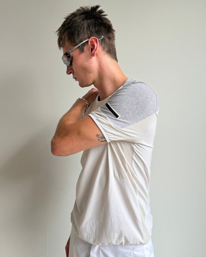 Prada Black-Tab Panelled Sports Tee (L)