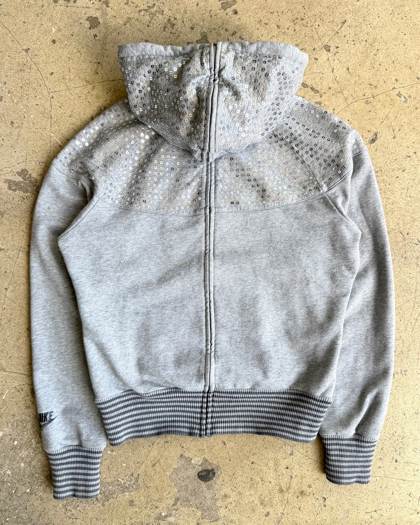 2009 Nike ‘Reverse Zip’ Grey Sequin Hoodie (XS/S)
