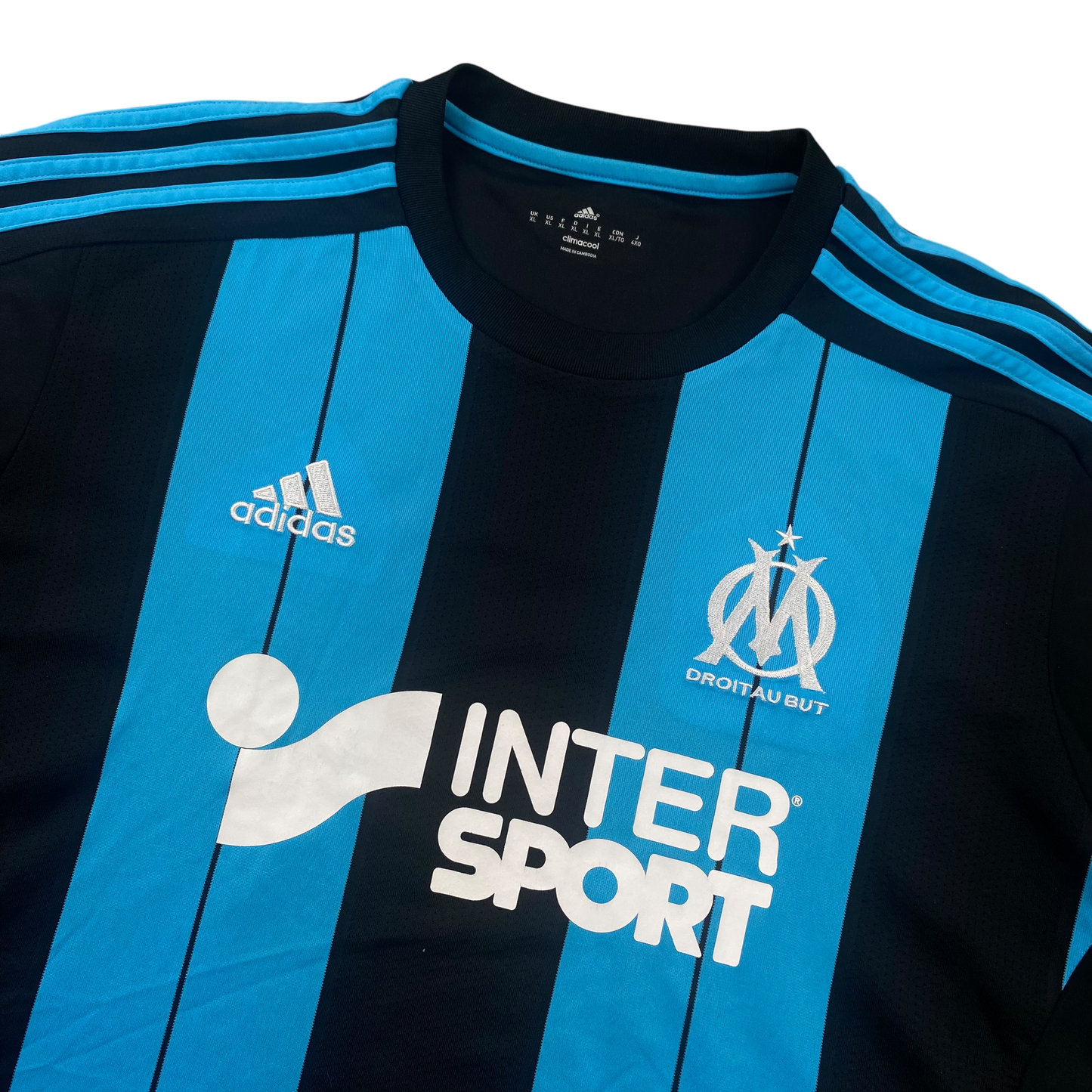 2015/16 MARSEILLE ADIDAS STRIPED TOP (XL)