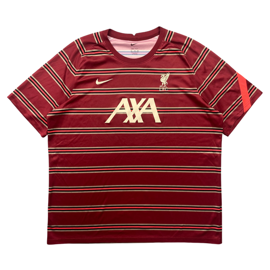 2021 LIVERPOOL NIKE BURGUNDY STRIPED TRAINING TOP (XL/XXL)